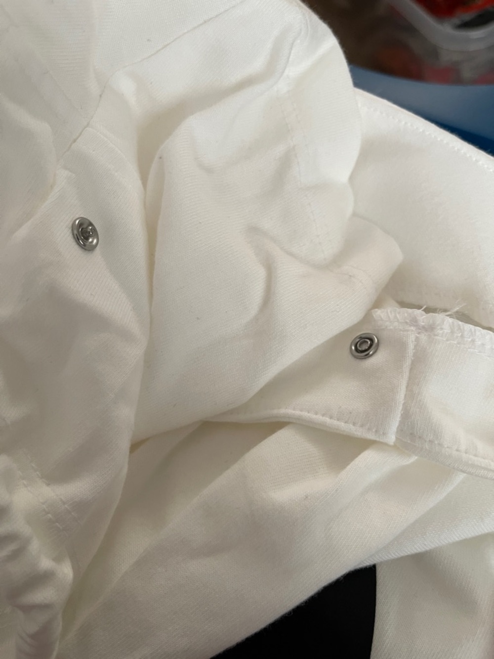 adidas White Layered Short Sleeve Tee with Side Drawstrings - Picture 9 of 9